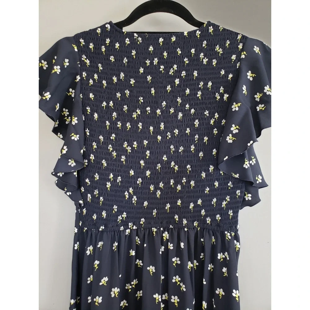 NEVER WORN SZ 2 Kate Spade Ditsy Begonia Flutter‎ Sleeve Midi Dress Keyhole